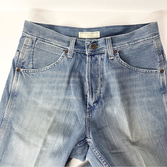 🍓American Eagle Button fly Carpenter Jeans 29x30 Light Wash Denim wide leg - Picture 10 of 11